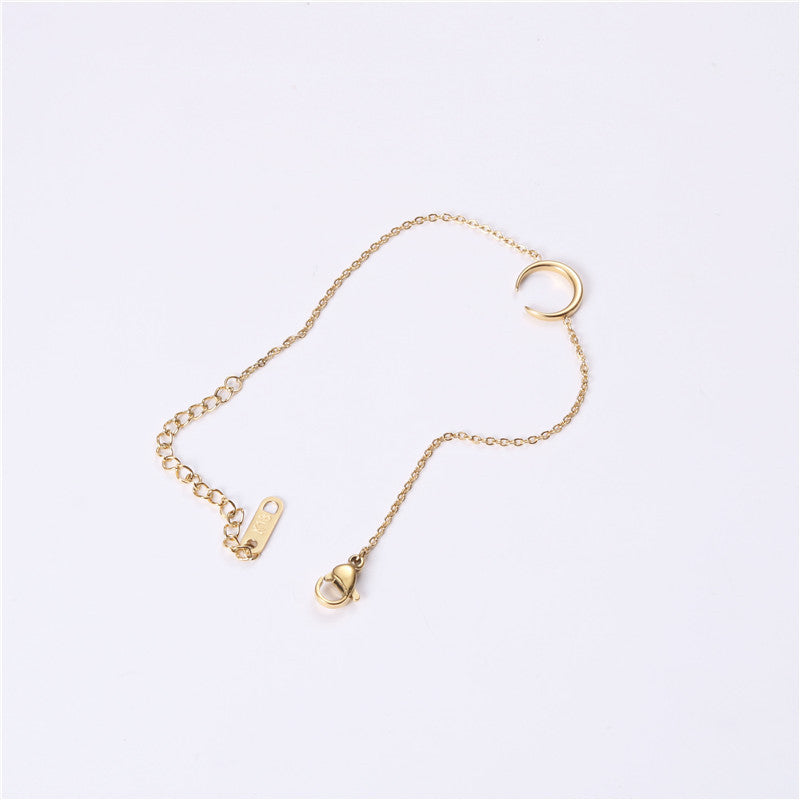 Crescent moon bracelet, white background