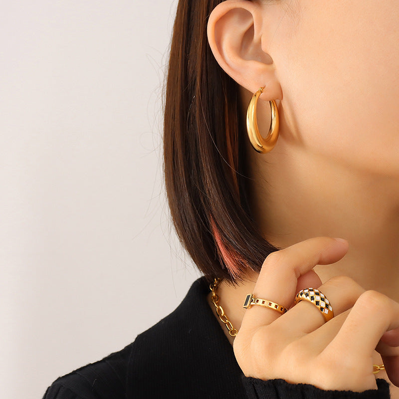 Moon Huggie Earrings
