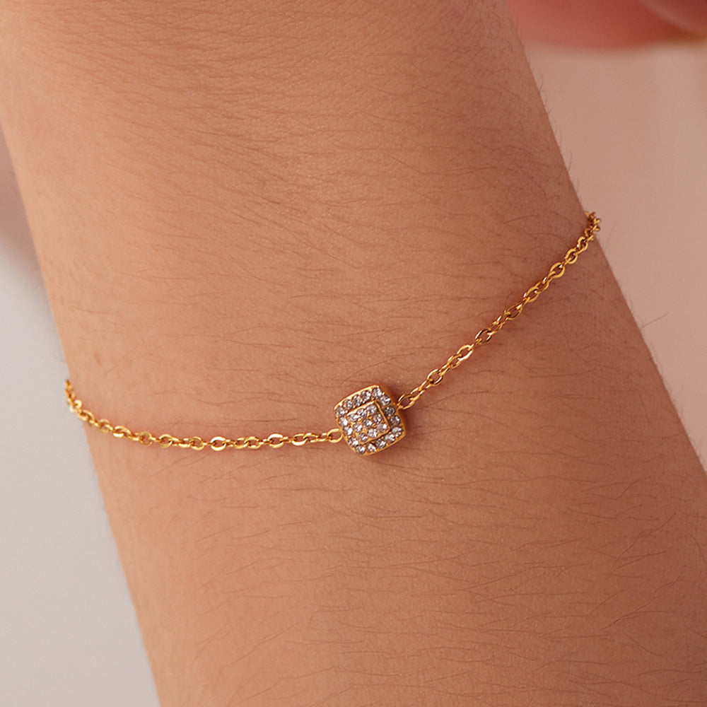 Crystal bracelet around wrist