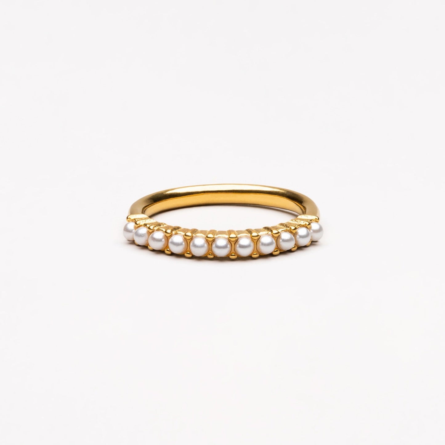 Pearl ring, white background