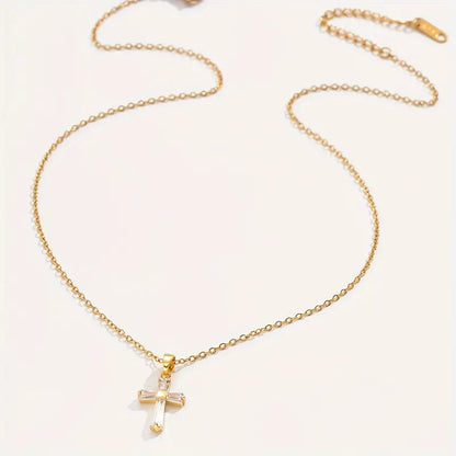 Sky Crystal Cross Necklace