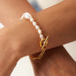 Gold and Pearl Bracelet - Paperclip & Pearl Bracelet