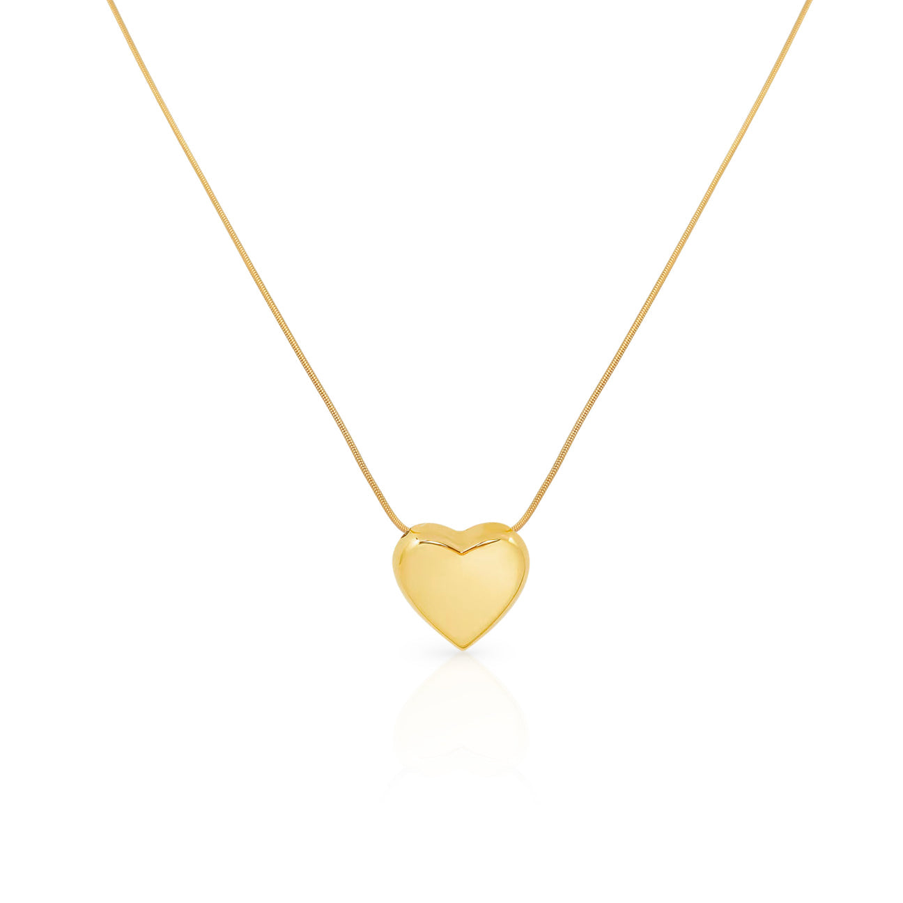 Gold heart pendant necklace - Heart Shaped Necklace, white background