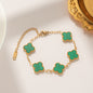 Green Clover Bracelet - Four Leaf Clover Bracelet