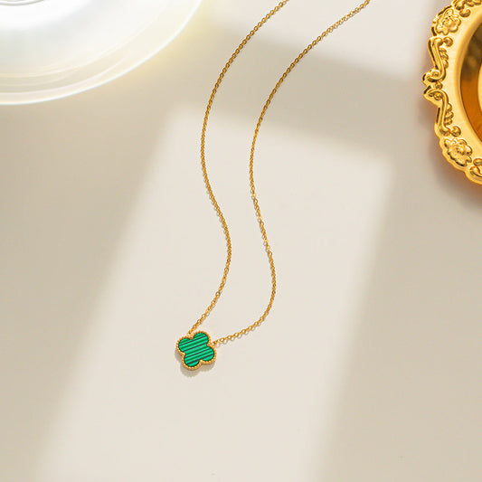 Green Single Clover Necklace
