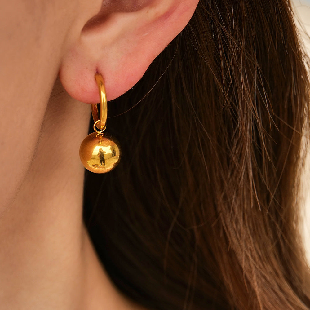 Gold Dome Ear Rings