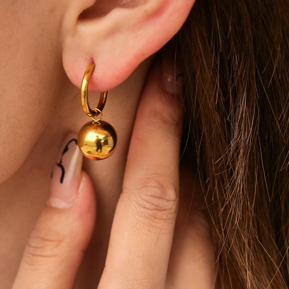 Gold Dome Ear Rings