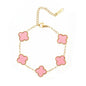 Pink Clover Bracelet - Four Leaf Clover Bracelet