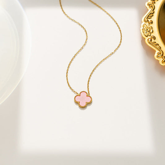 Pink Single Clover Necklace