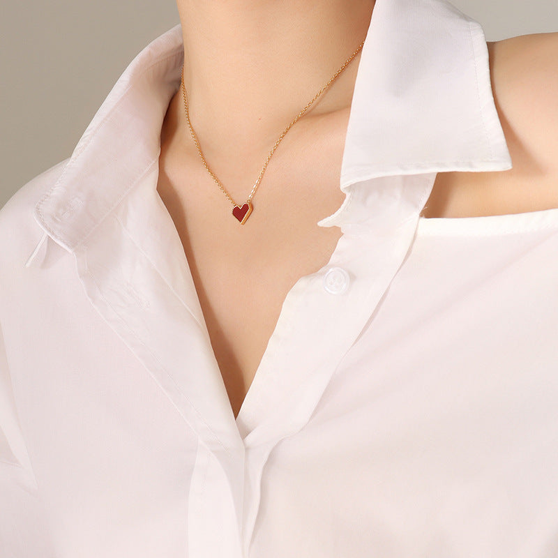 Red Heart Pendant Necklace - Heart Shaped Necklace 2