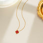 Red Single Clover Necklace