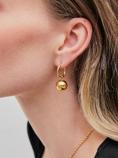 Gold Dome Ear Rings