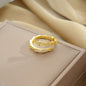 Serpent Ring - Gold Cubic Zirconia Snake Ring