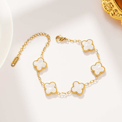White Clover Bracelet - Four Leaf Clover Bracelet